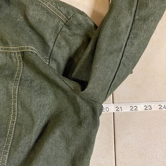 Ruby Rd. Green Rhinestone Denim Jean Jacket 10 - Picture 8 of 11